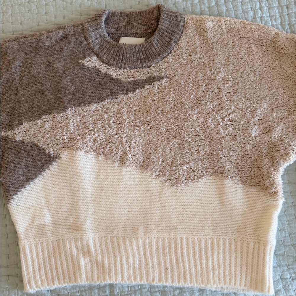 Abercrombie & Fitch Colorblock Crème Women's Sweater - Picture 2 of 4